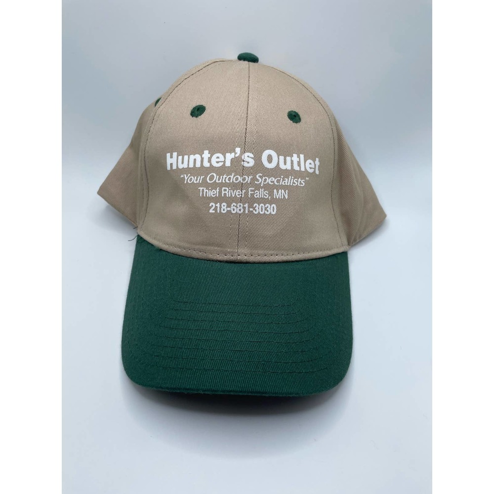 Hunter’s Outlet Baseball Cap Tan / Green Strapback Hat